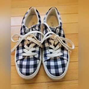 J. Crew Factory Road Trip Checkered Sneakers - Blue and White‎